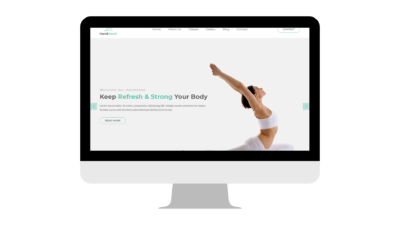 Desktop showing a yoga website.